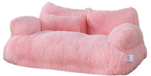 Milageto Katzensofa, Haustiersofa, Welpenhütte, modisch, tragbar, rutschfest, abnehmbar, Katzenschlafbett, Hundecouch für kleine Katzen und Hunde, ROSA