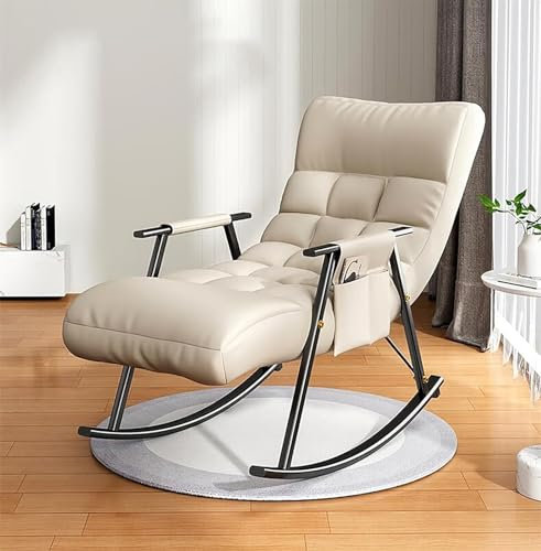 JIESOO Akzentstuhl Schaukelstuhl Mit Telefonständer Rocker-Liegestuhl Lounge-Stuhl for Schlafzimmer Schaukel-Liegestuhl Glider-Schaukelstuhl