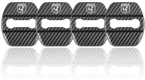 KAJAME 4 Pezzi Copertura della Serratura della Portiera Dell'auto Compatibile con per Fiat Abarth 500 500L 500X Inossidabile Coperture Serratura Accessori,B