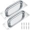 HAOCHEN Tiradores de Puerta Corredera, Manijas para Puertas de Acero inoxidable con Placa Trasera para Manija de Cuarto de Baño, Armario - 200 x 65 mm (plata)