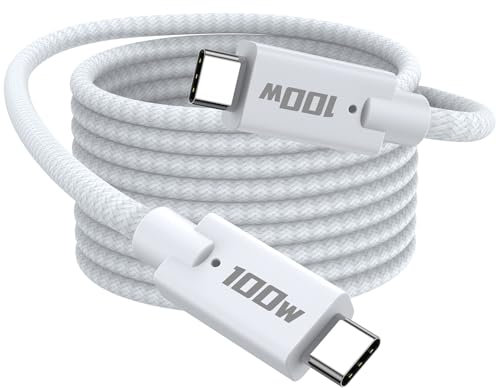 Apple USB-C to USB-C 100W 5A Fast Charging Cable - 3M Long, Compatible with iPhone 16/15 Pro Max/Plus, MacBook Pro, iPad Air, Samsung S23/S22/S21 Ultra, Pixel 7/6, Switch, PS5