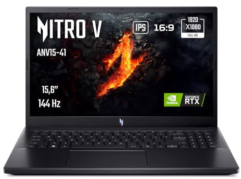 Acer Nitro V ANV15-41-R9NM, Ordenador portátil Gaming 15,6 Full HD IPS 144Hz, (AMD Ryzen 7 7735HS, NVIDIA GeForce RTX 4060, RAM 16 GB, 1024 GB SSD, Windows 11) PC Portable Gaming, Color Negro