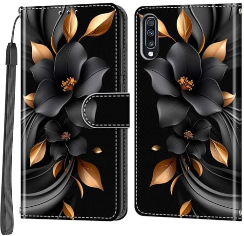 Handyhülle für Samsung Galaxy A70 Hülle, mit Standfunktion Kartenfächern Leder Stoßfeste Schutzhülle Klapphülle Kompatibel Samsung Galaxy A70