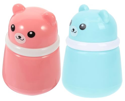 Hohopeti 2St -Puff-Box flauschige Puderquaste Körperpuderquaste Aufbewahrungsflasche für Babypuder körperpuder fall Reisezubehör Reise-Make-up-Puderspender synthetischer Schwamm