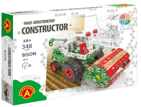 A ALEXANDER Constructor Bison – Metallbauspiel 348 Teile – Mähdrescher zum Zusammenbauen für Kinder ab 8 Jahren