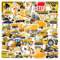 SUNYOVIME Bagger Sticker Kinder Set,55 Stück Baufahrzeug Sticker Wasserfeste Vinyl Sticker Baustelle LKW Auto Traktor Aufkleber für Skateboard Laptop Koffer Helm Motorrad Auto Fahrrad Handy