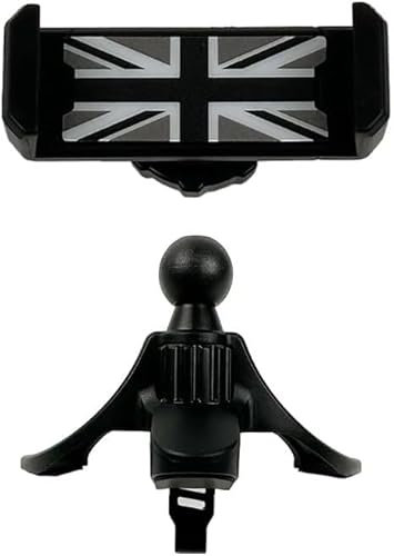 YSWOMOSKD Support de téléphone de Voiture, Support de téléphone Union Jack pour Ventilation d'air Circulaire de Voiture pour Berceau Mains Libres Mini Cooper R-Series pour Smartphone (Gray Jack)