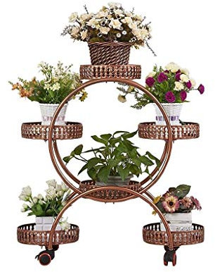 RNNYWDRQ Blumenständer aus Metall, Blumenständer für Garten, Baum, Heimdekoration, Terrassen-Pflanzenständer, Halter, Bronze