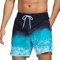 Vorvowry Costume Uomo Mare Calzoncini Asciugatura Rapida Costumi da Bagno Impermeabile Boxer con Tasca Estivi Pantaloncini Uomo Colore Sfumatore per Nuoto Corsa Fitness M Onde di Gradiente