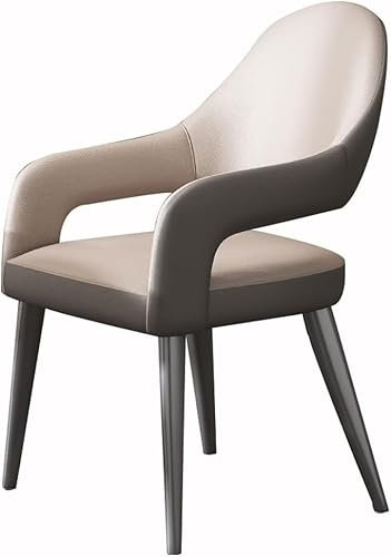 OZSSLJJ Esszimmerstuhl, Moderne Küche, Esszimmerstühle, Ledersessel mit Eisenkunst-Metallstuhlbeinen.(Light Gray)