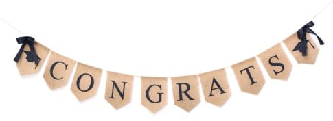 DECHOUS CONGRATS Abschluss Banner 28 Meter Langer Jute Banner Für Graduation Dekoration Perfekt Für Abschlussfeier Und Party Deko Hochwertiger Leinenschmuck Für Unvergessliche Momente
