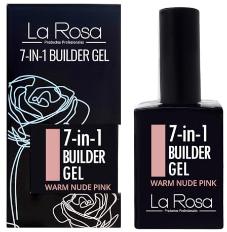 LaRosa 7-in-1 BUILDER GEL in a Bottle - UV Aufbaugel Gel für Nageldesign und Nailart 15 ml - WARM NUDE PINK