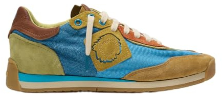 Satorisan - Enso Gaia - Casual Sneaker Herren und Damen - Vintage Leder und Textil Sportschuhe Bequem, Nachhaltig und Dauerhaft - Farbe Blue Swirl - Größe 41