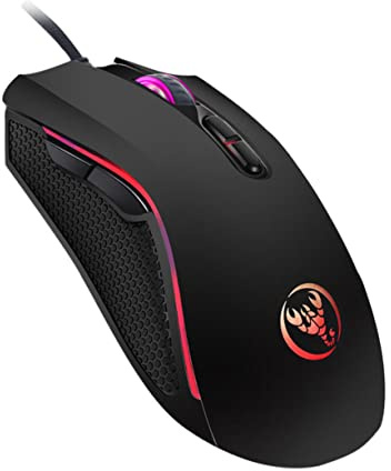 POPETPOP Souris Gamer Filaire Lumineuse à Dpi Réglable, 7 Boutons Noir | Abs, Prise en Main Confortable, Câble de 150cm, Usage Maison et Ordinateurs Portables