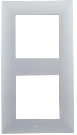 LEGRAND Cadre double de la gamme Niloé Step pour installation composable, couleur aluminium, 398280