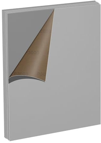 MOGRQAP 6 Sheets 3000 Grits Sanding Paper, Waterproof Sandpaper 23 x 28cm Glass Grit Sand Paper for Cars Metals Walls Wood Furniture, Wet and Dry Polishing Sandpaper Sheets