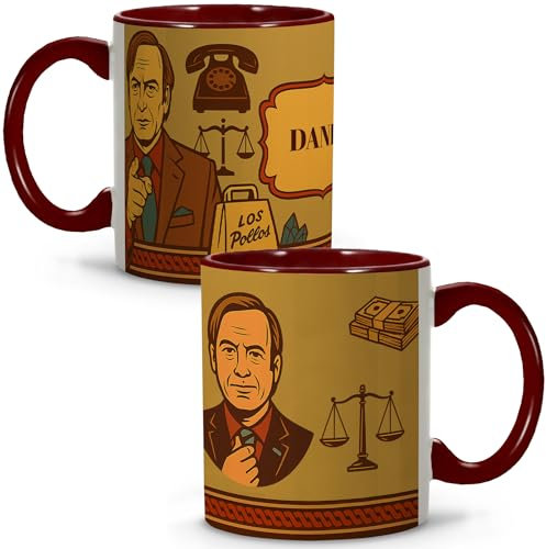 LolaPix Tasse Better Call Saul Breaking Bad, personalisierbar, originelle Tasse zum Verschenken, Geschenk zum Vatertag, Muttertag, personalisierbar, mit Namen Abogado Saul