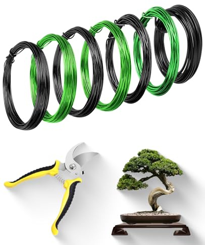 MOSFiATA Fil Bonsai, Fil de Ligature Bonsai en Aluminium Anodisé de 1,0 mm / 1,5 mm / 2 mm / 3 mm, Essentiel pour la Forme souhaitée de Votre Bonsai