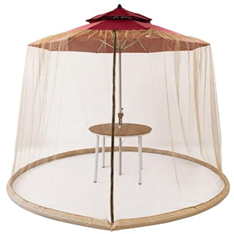 Moskitonetz für Sonnenschirm Fliegennetz Mückennetz, Outdoor Umbrella Moskitonetz mit Reißverschlusstür, Sonnenschirme Pavillon, Mückennetz Für Gartenschirm Ampelschirm, Einfache Installation (D)