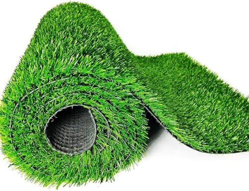 Rouleau de gazon synthétique réaliste – Tapis de gazon artificiel résistant à la décoloration pour jardins, aménagements paysagers et aires de jeux – Aspect naturel, 2 x 9 m (6,56 x 29,52 pi