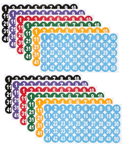Zahlen Aufkleber Klebezahlen Aufkleber Zahlen zum Aufkleben Zahlenaufkleber Zahlen Sticker Number Stickers für Büro Schließfach Ordnen Zuhause Schule 12 Blatt 1 bis 50