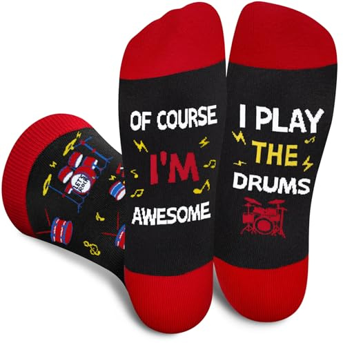 AGRIMONY Lustige Musik Socken Herren Jungen- Musik Bunte Männer Witzige Socken Coole Musiker Funny Socks- Vatertagsgeschenk Valentinstag Geschenkideen