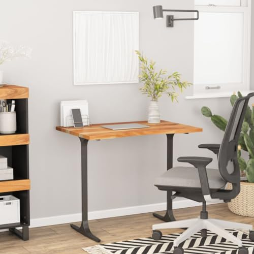 Teenpull Schreibtischplatte 80x50x2,5 cm Rechteckig Massivholz Akazie, Robuste Tischplatte für Büro, Computer, Esstisch, Ergoform Design, Langlebig