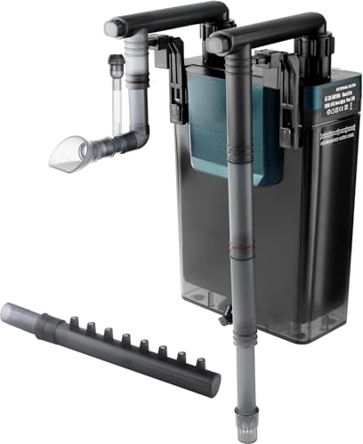 BAITAI Aquariumfilter 450L/H, leiser Außenfilter mit mehrstufiger Filterung, einstellbarem Durchfluss & Sauerstoffzirkulation, Hang-On-Back-Filter für 26–143L Aquarien