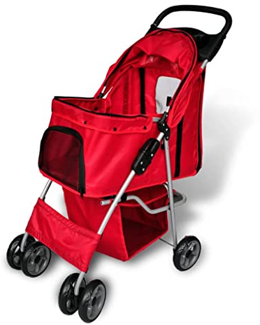 Hundebuggy Hunde Wagen,Hundewagen Hundebuggy Rot für Kleine Hund,Katzen