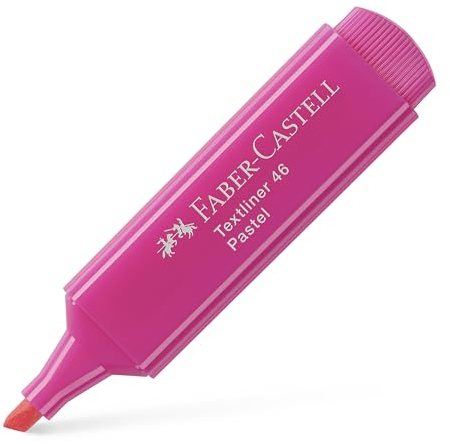Faber-Castell 154654 - Textmarker 46 pastell rosa, mit langlebiger Keilspitze, Strichbreite 1 - 5 mm