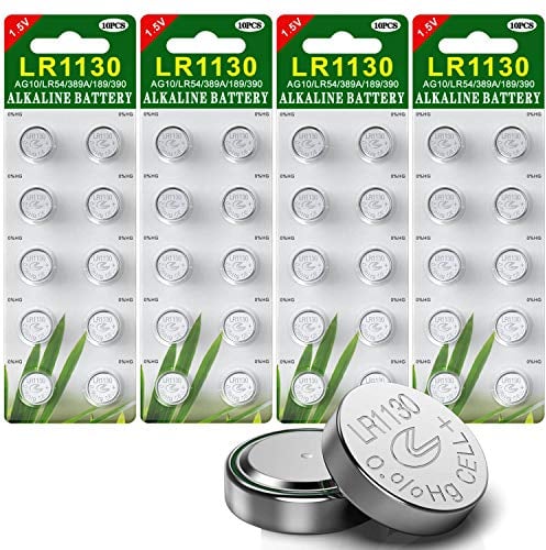 GutAlkaLi 40 Stück AG10 LR1130 1.5V Alkaline Knopfzelle Batterien ohne Quecksilber
