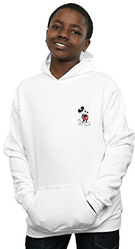 Disney Boys Mickey Mouse Kickin Retro Chest Hoodie White 9-11 Years