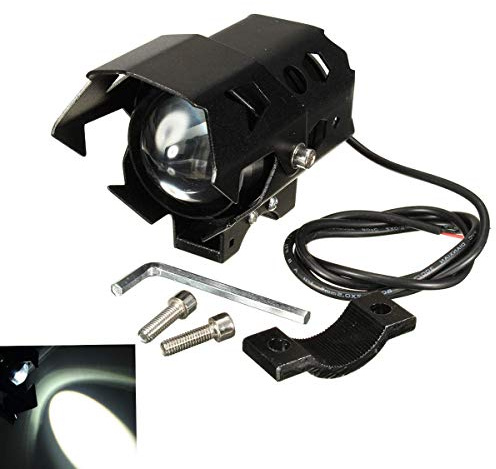 1x Faro supplementare moto U9 LED NO angel eye fendinebbia moto faro anteriore per bici 3 modalità anabbagliante strobo 125w 3000lm ip67 LUCE BIANCA