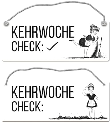 Kehrwoche ist erledigt Wendeschild mit Kordel Schild Türschild Kehrwisch Besen