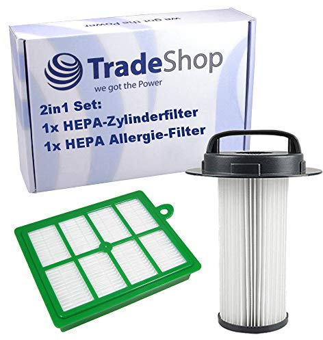 1x HEPA Zylinderfilter + 1x HEPA Allergie-Filter für Philips Marathon FC9209 FC9210 FC9212 FC9214 FC9216 FC9218 FC9219 432200517520 432200524860
