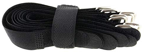 10x Klett-Kabelbinder 200x20 schwarz Flausch/Klett gekreuzt Klettbinder