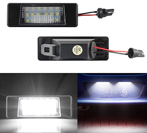 OZ-LAMPE Number Plate Lights 2pcs 18 LED License Number Plate Lights 2835 SMD Compatible with Nissa-n Juke 2011~ Versa 2012~ Versa Note 2014~ NV200 X-Trail Rogue Sport only 2017~ Infinit-i Q50 2014~