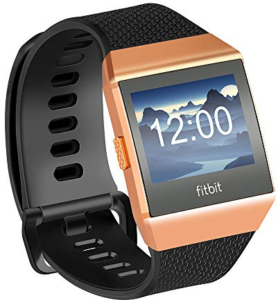 Fotover Ersatzarmband Kompatibel mit Ionic,Einstellbar Atmungsaktiv Weiches TPU-Uhrenarmband Ersatzband for Ionic Fitness Smartwatch mit Ionic Schutzfolie,Schwarz(L)