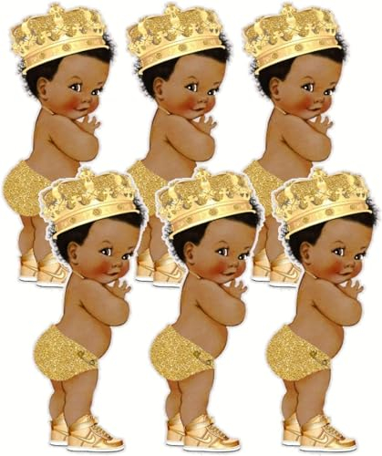 ArtPaperWonders Party-Ausstechformen für den königlichen Geburtstag, Babyparty, afrikanischer Prinz 4 Tall Gold