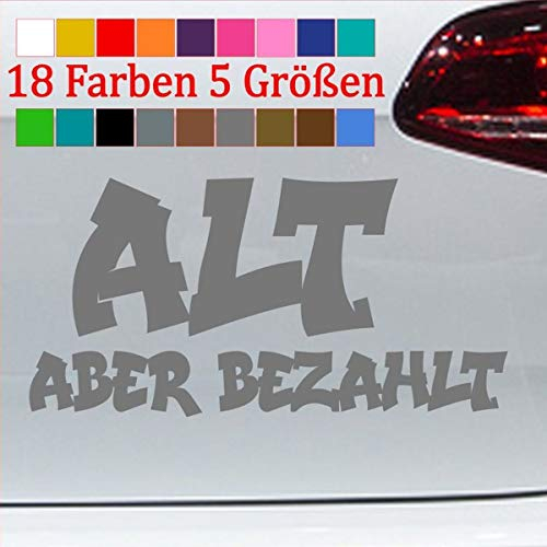 generisch Alt Aber bezahlt Aufkleber JDM Tuning erstes Auto Abwrackprämie Sticker 90-Silber 10x5cm