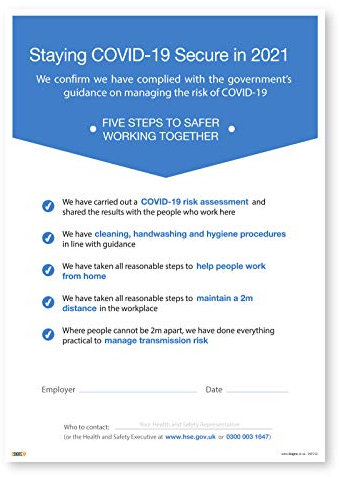 3 Signs Affiche de certificat de risque viral, sécurité obligatoire contre les virus, usines, plantes et entrepôts Pack of 4: A3 - 420mm x 297mm