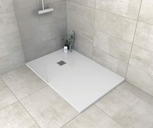 MASAL TECH DESING - Plato de ducha, textura PIZARRA GRIS CLARO 90x110 cm, antideslizante y de fácil colocación.