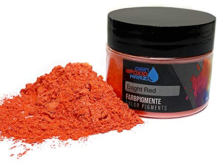 Epoxidharz Farbe | Epoxy-Pigmente | 15g | Perlglanz Metallic Farbpulver Pigment für Epoxidharz, Schmuck, Kunst, Tische, Schmuck, Malerei (Bright Red)