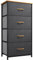 YITAHOME kommode Schmal, Schrank mit 4 Schubladen aus Stoff, Aufbewahrungskommode Industrial Stil für Schlafzimmer, Wohnzimmer,Flur, Dunkelgrau Aufbewahrungsschrank