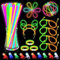 DELEE Knicklichter für Kinder, Knicklichter Party-Set mit LED-Fingerlichtern für Neon-Knicklichter, Armbänder, Halsketten, Gläser und Bälle für Partyzubehör, Festival, Halloween (224 Stück)
