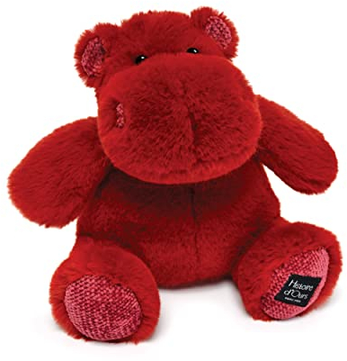 Histoire d'Ours - Plüschtier Nilpferd - Hip'Kiss - Rot - 25 cm - HIPPO - HO3103
