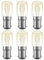 Bonlux BA15D Small Bayonet Light Bulb Pygmy Bulb15W Bayonet SBC B15 Bayonet Light Bulb T25 Appliance Bulbs for Oven >300°C, Microwaves, Salt Lamp, Sewing Machine, Fridge, Warm White 2200K (6-Pack)