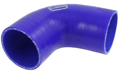 Ruilogod Refroidissement de voiture 70-76mm dia 90 degree Tuyau de tuyau de silicone au coude bleu