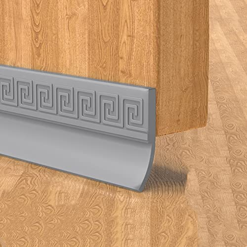 Coupe Vent De Porte De 100 cm, Porte Bas Joint Strip, Calfeutrer Bas De Porte Silicone Auto-Adhésif étanche Et Anti-Poussière (Gris)