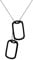 Ayoiow Männer Halskette, Edelstahl Kette Lang Doppelte Dog Tag Halskette Silber schwarz